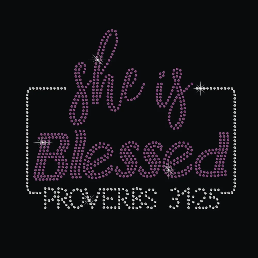 Best selling crystal hot fix rhinestone faith over fear word heat press transfer