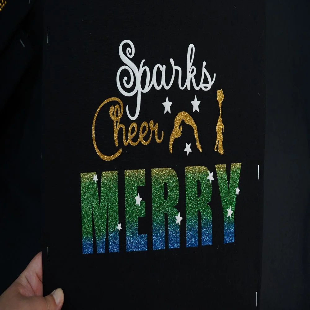 christmas Glitter Vinyl Transfer 9x6.5 inch