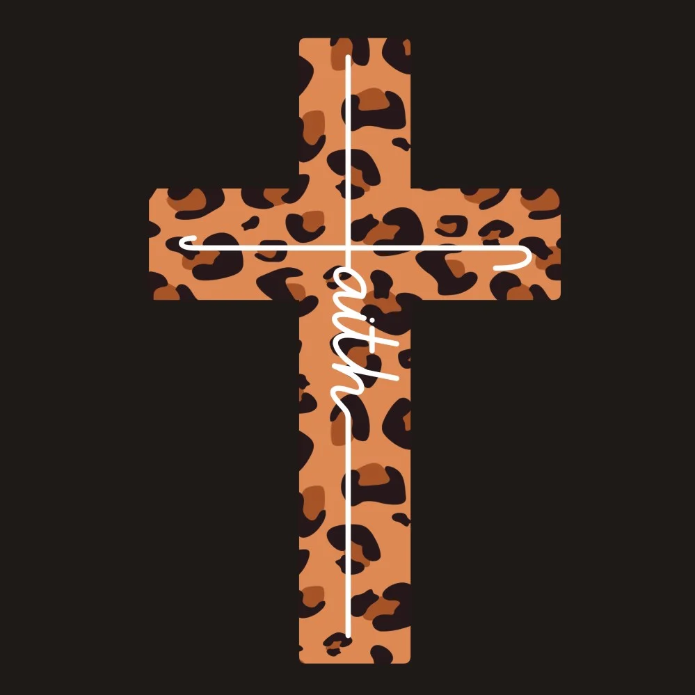 Printabel pu vinyl leopard cross iron on heat printing transfer