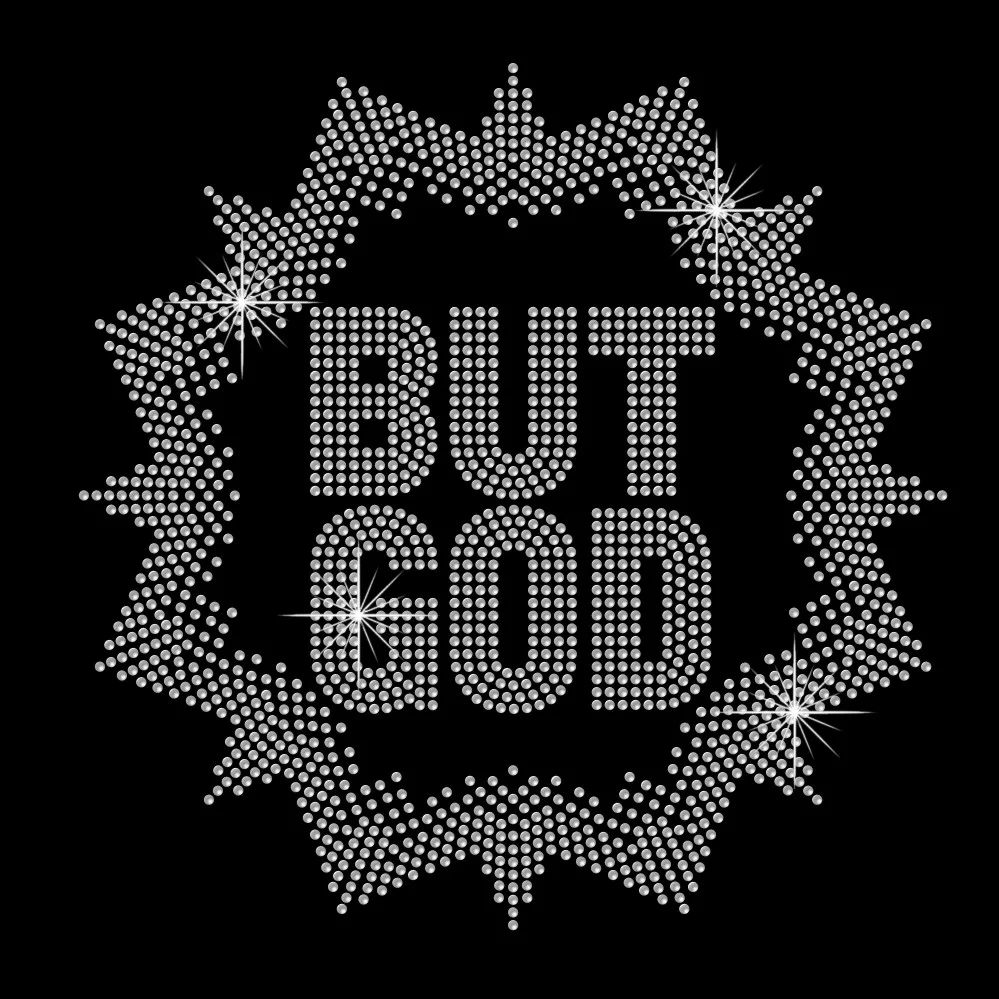 6 pieces moq cheap price crystal rhinestone but god design heat press iron on transfers