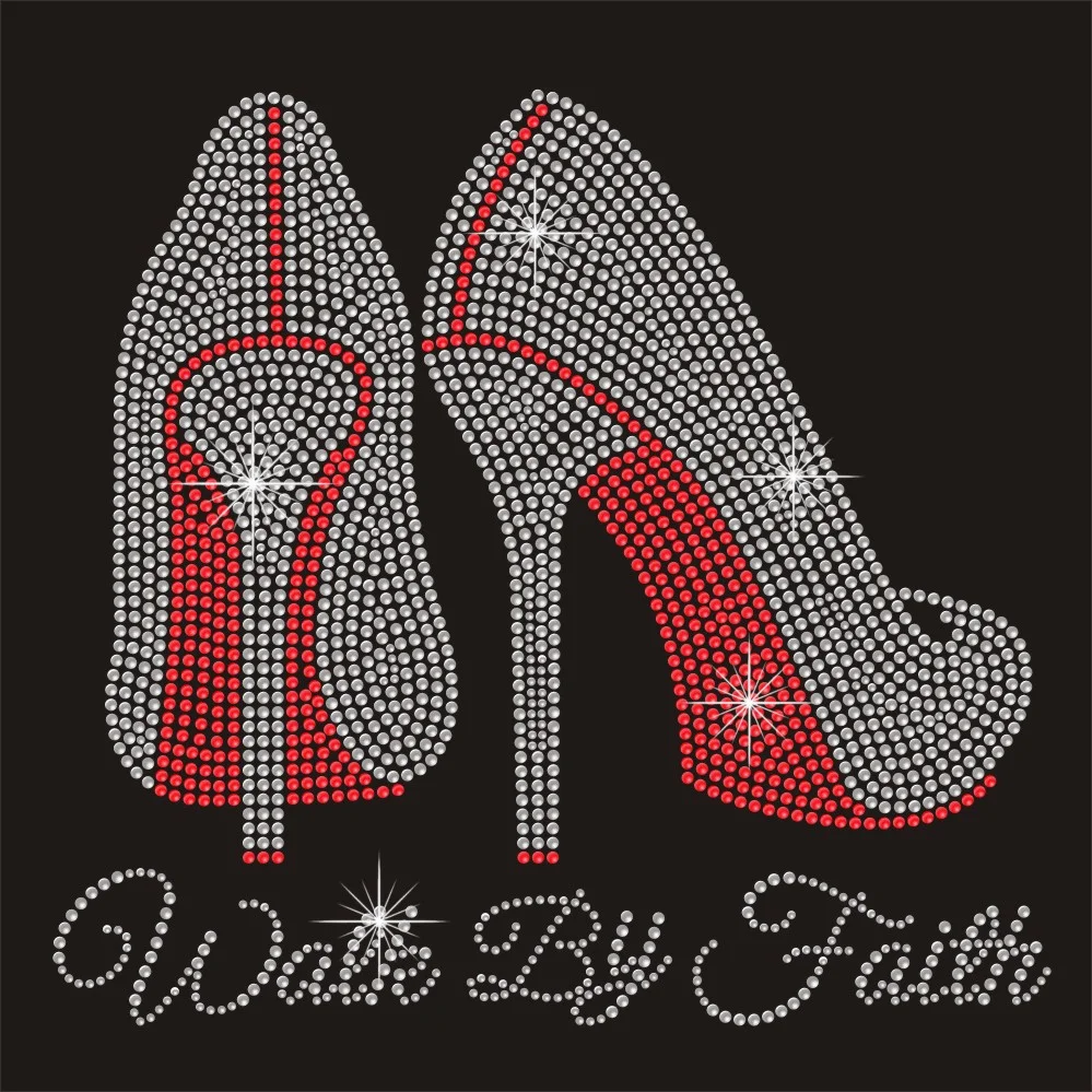 Walk by faith custom design jesue iron on rhinestone heat press transfers