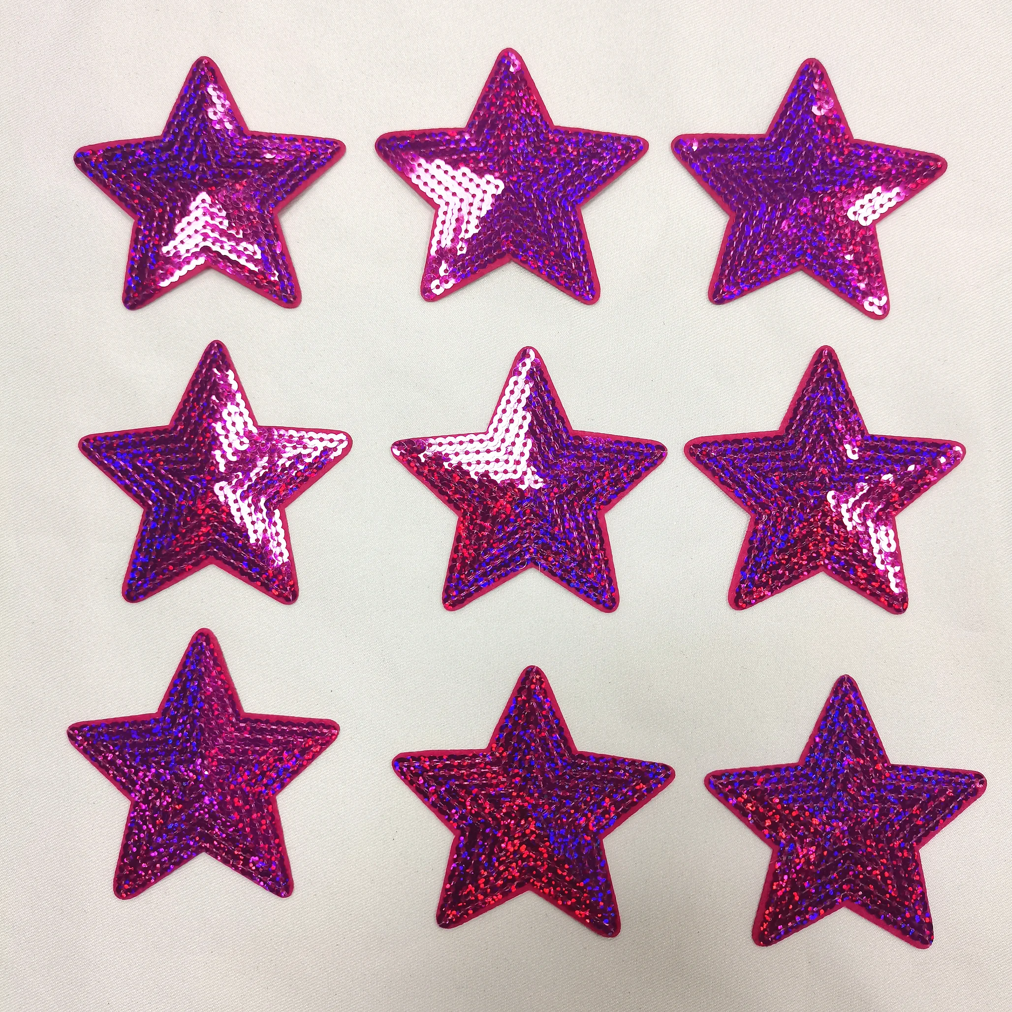 Stars Graphic PU Vinyl Transfer sequin patch MOQ:6pcs