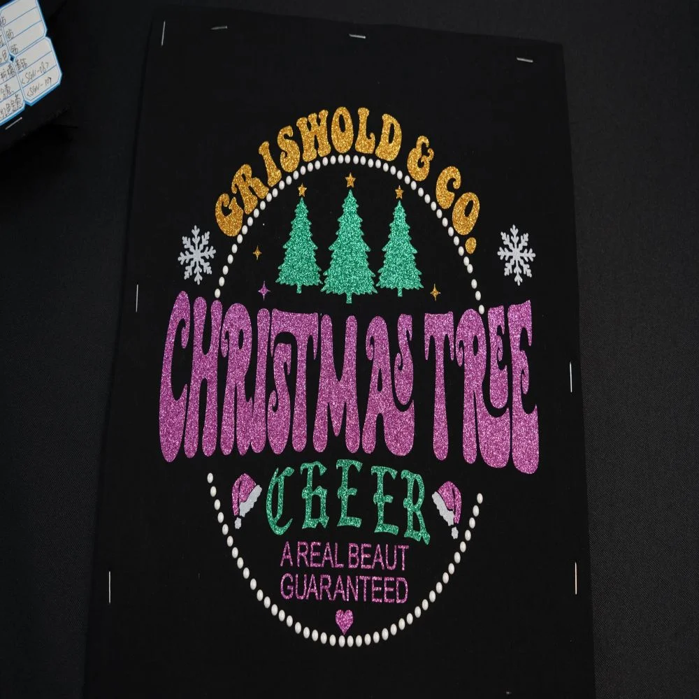 christmas Glitter Vinyl Transfer 10x8.9 inch